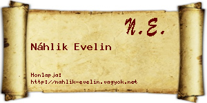 Náhlik Evelin névjegykártya